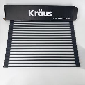 Kraus KRM-11DG Roll-Up Dish Drying Rack — Dark Grey, New in Box